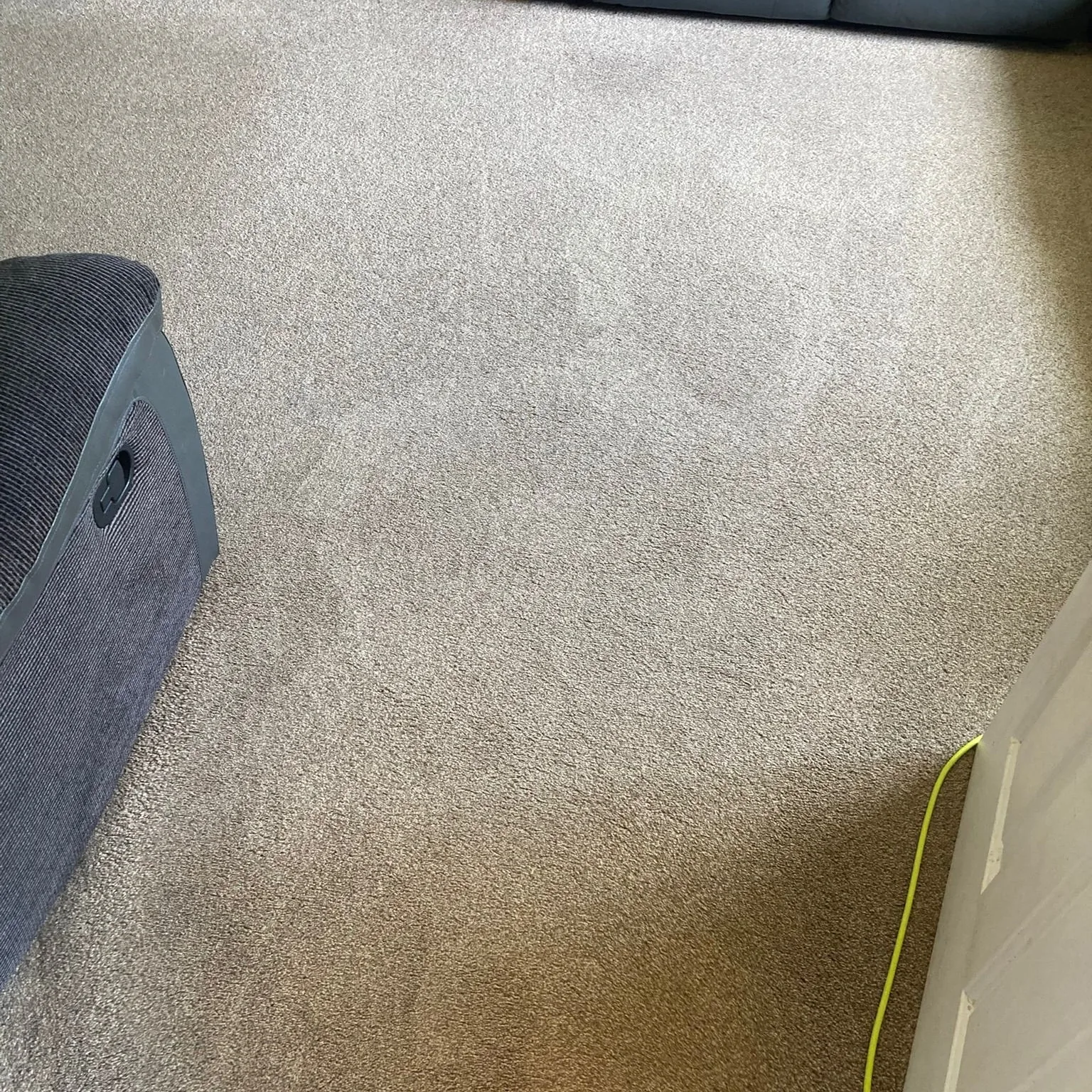 Hallway carpet after steam cleaning looking like new