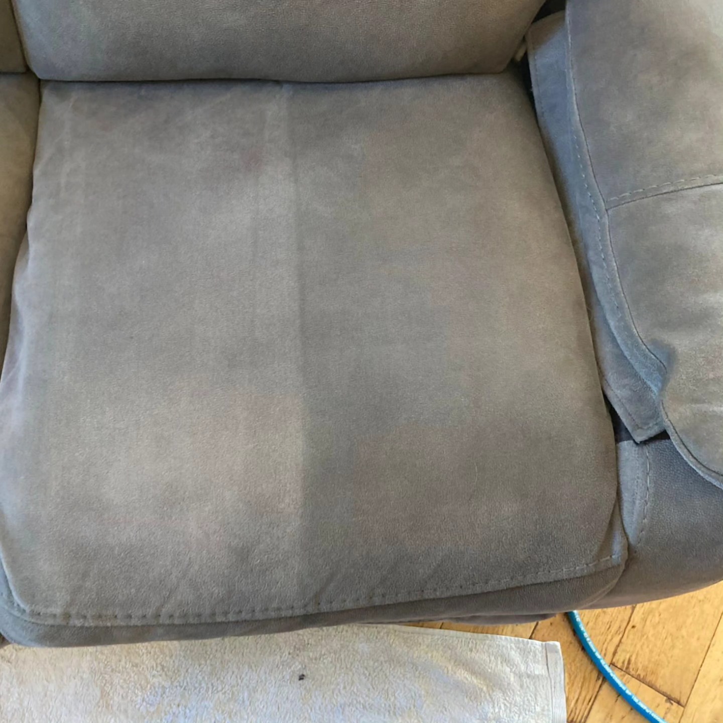 Upholstery before and after cleaning comparison