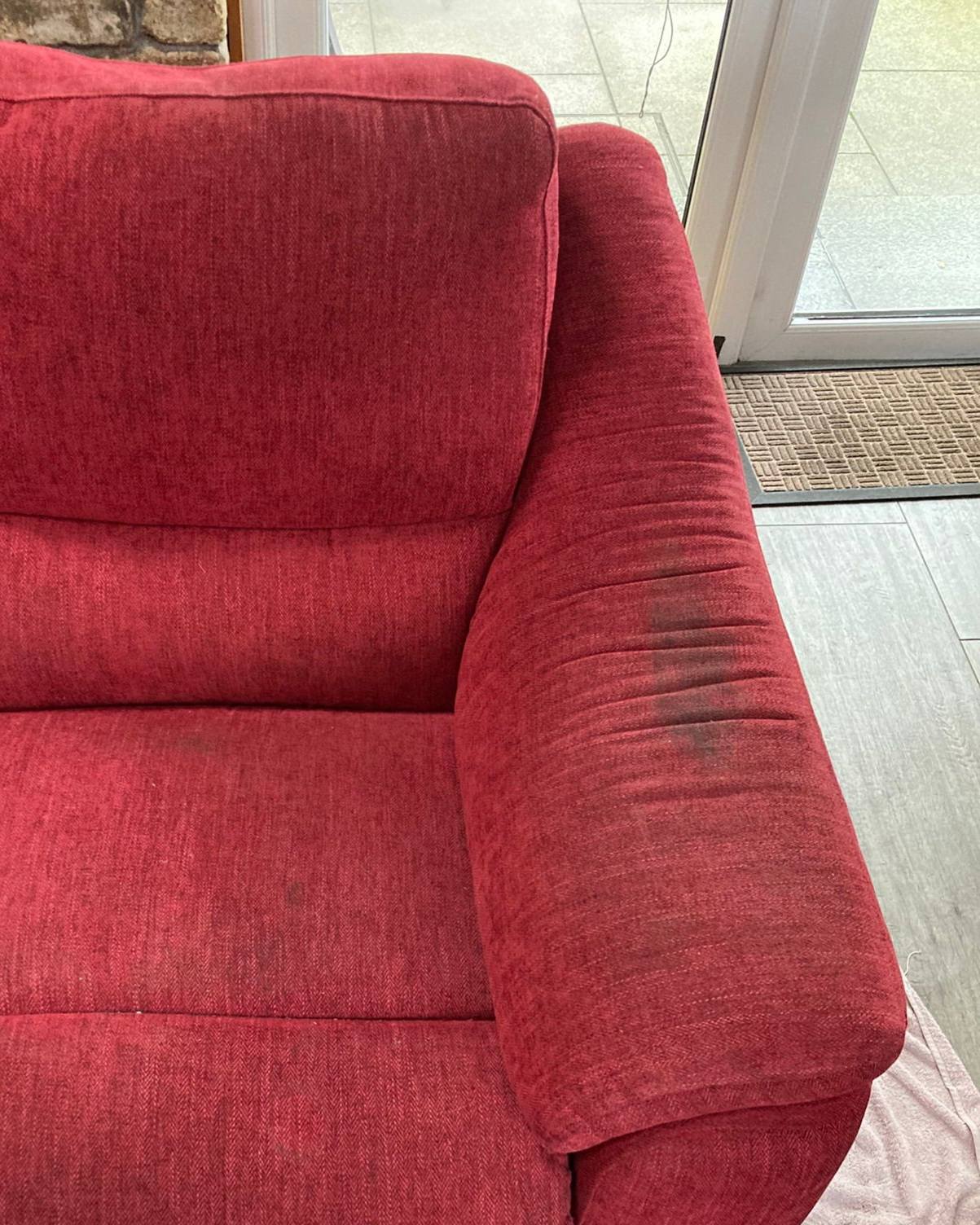Upholstery before cleaning