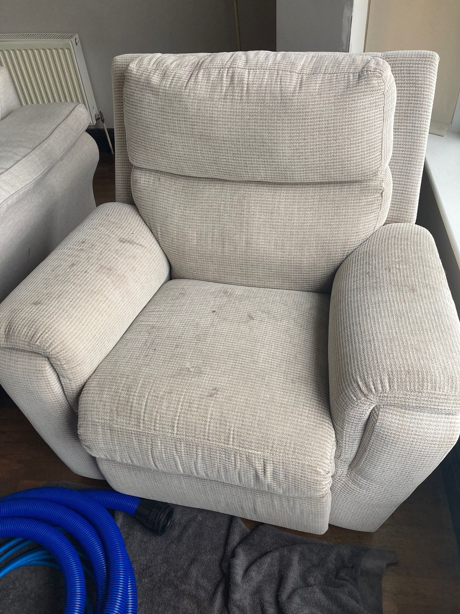 Upholstery before cleaning