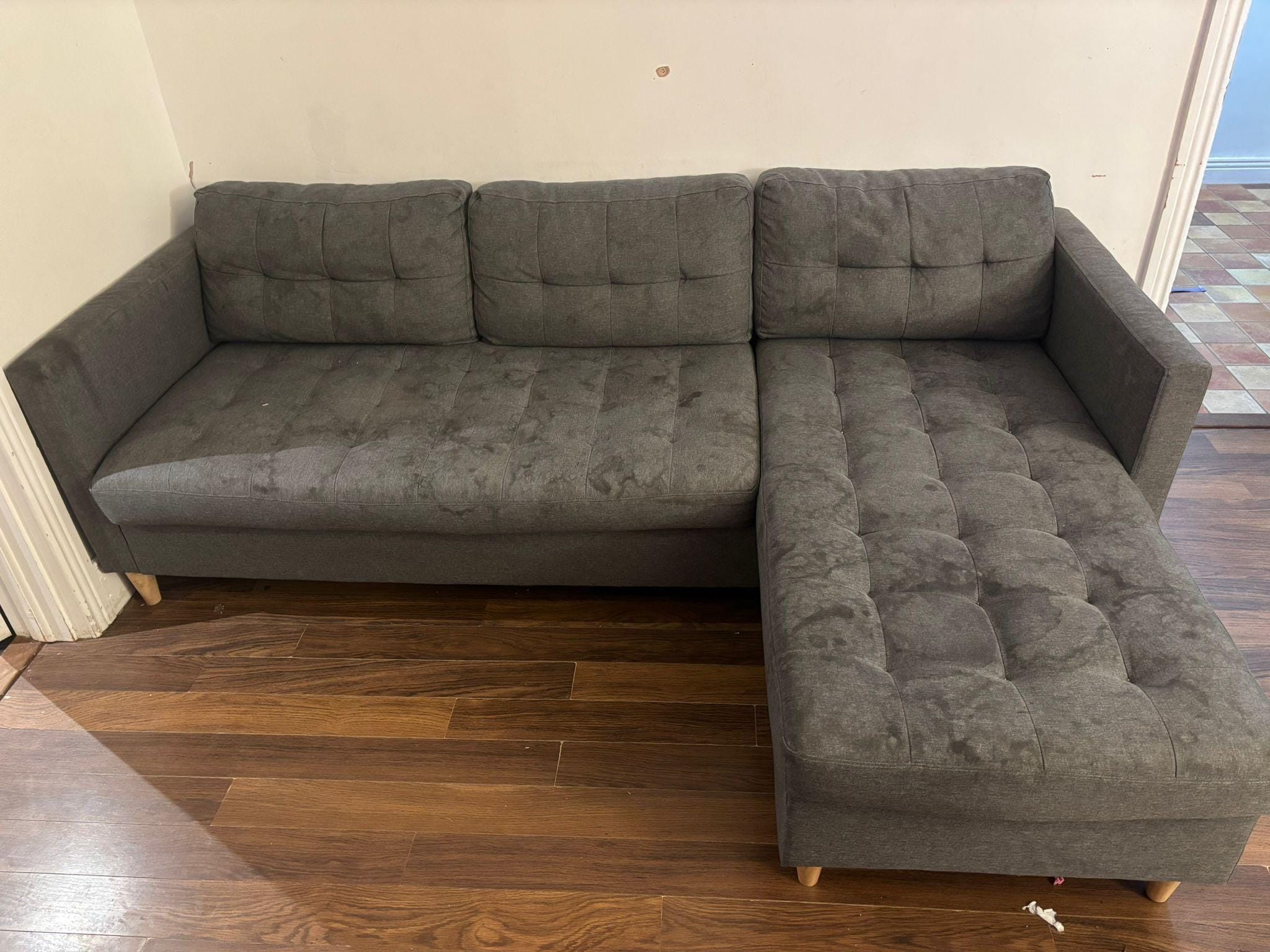 Upholstery before cleaning