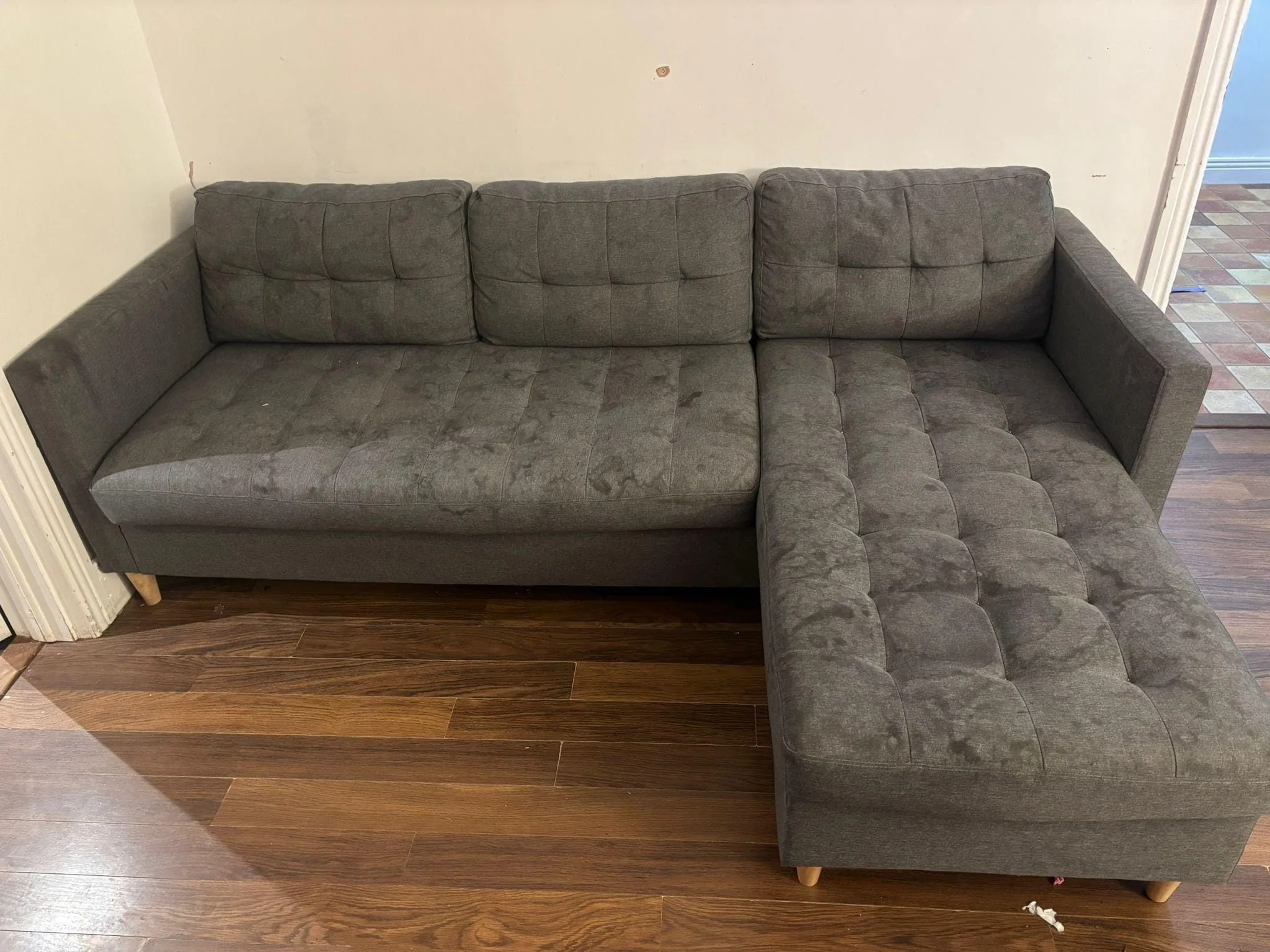 Upholstery before cleaning