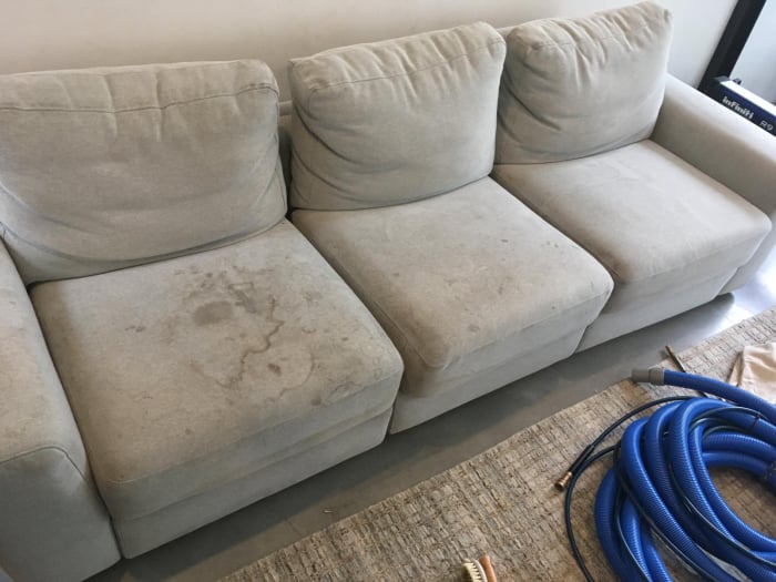 Before Upholstery Steam Cleaning